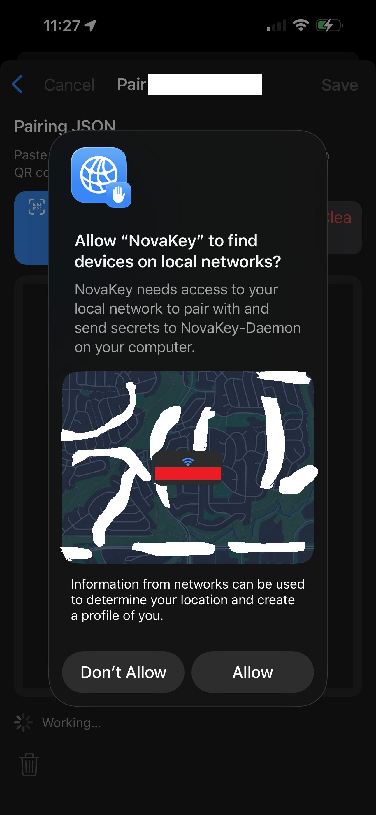 NovaKey-iOS-App Allow NovaKey to find devices on the local network
