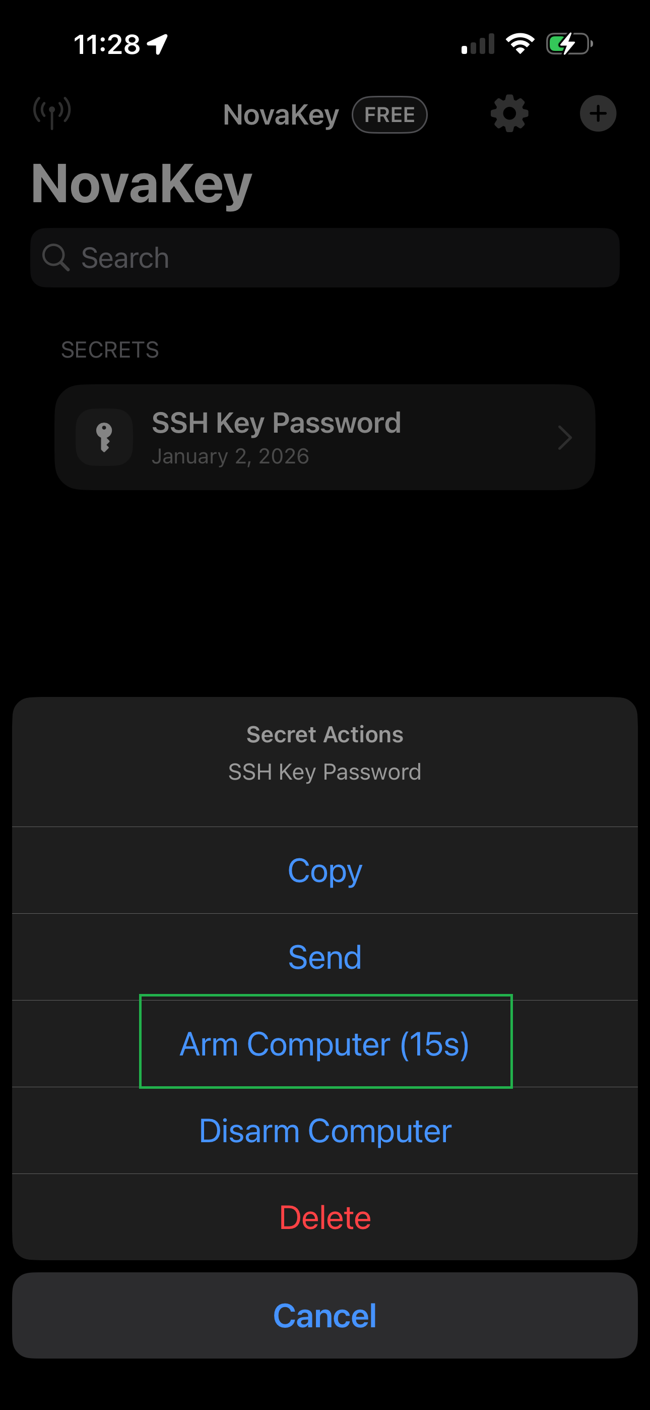 NovaKey-iOS-App Arm Computer